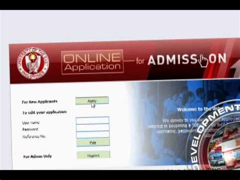 UE Online Application for Admission.